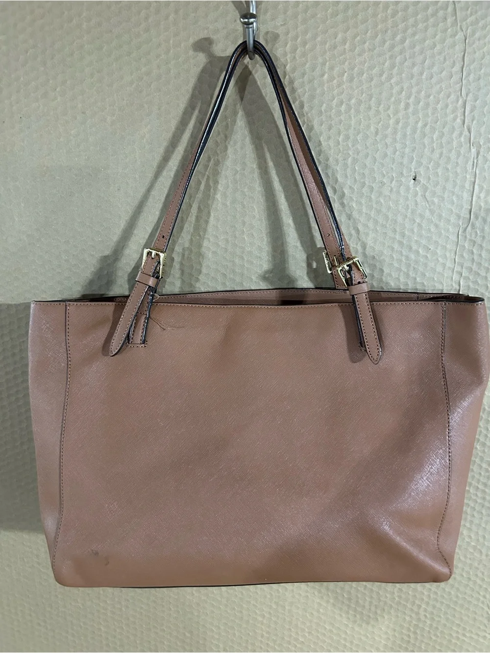 Tory Burch Dusty Rose Leather Tote with Dual Straps